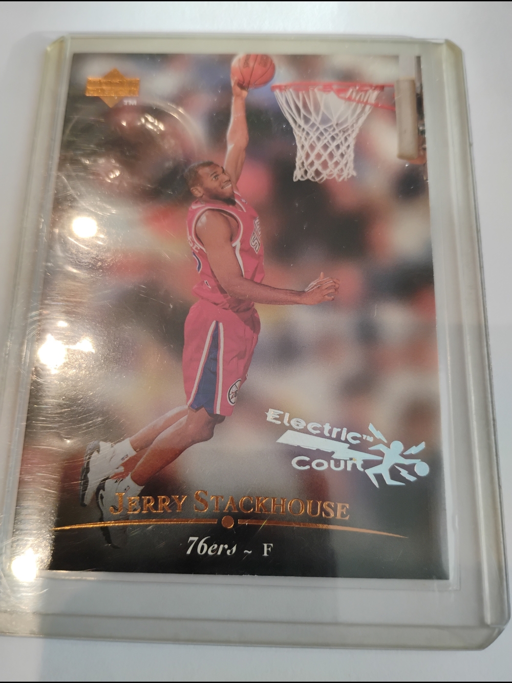Jerry Stackhouse 76ers Pink Basketball Collector Card -